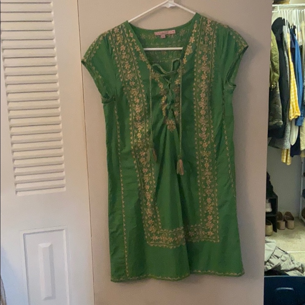 Green mini dress